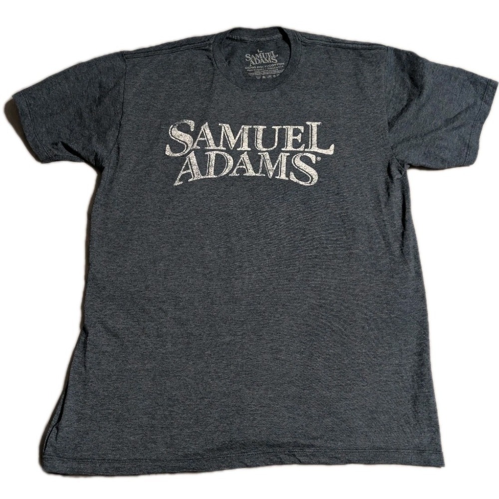 Samuel Adams Beer T‎ Shirt Mens Large Gray Brewery Logo Graphic Boston Beer